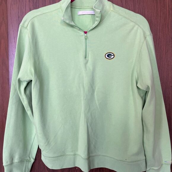 Greg Norman Green Packers Pullover Golf Top - Picture 9 of 10